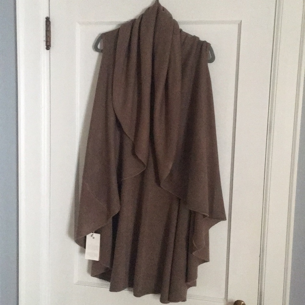 Brand new taupe shawl vest